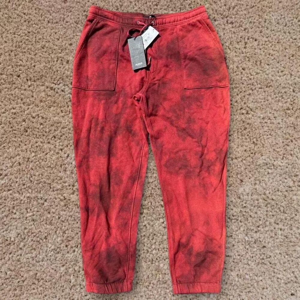 NWT Hudson Los Angeles Sweatpants Joggers Men’s Large Red Tie Dye Premium Lounge